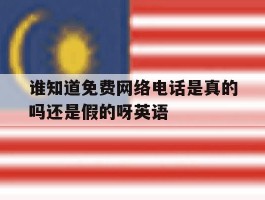 谁知道免费网络电话是真的吗还是假的呀英语