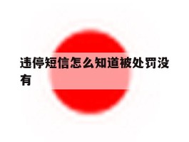 违停短信怎么知道被处罚没有