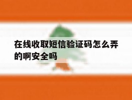 包含在线收取短信验证码怎么弄的啊安全吗的词条
