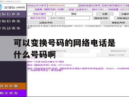 可以变换号码的网络电话是什么号码啊的简单介绍