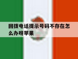 回拨电话提示号码不存在怎么办呀苹果