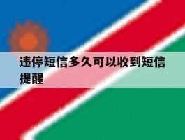 违停短信多久可以收到短信提醒
