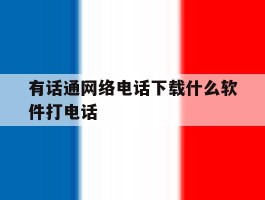 有话通网络电话下载什么软件打电话