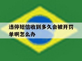 违停短信收到多久会被开罚单啊怎么办