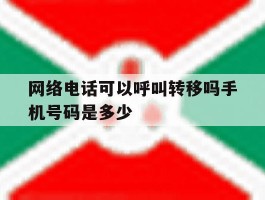 网络电话可以呼叫转移吗手机号码是多少