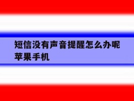 短信没有声音提醒怎么办呢苹果手机