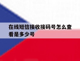 在线短信接收接码号怎么查看是多少号