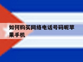 如何购买网络电话号码呢苹果手机的简单介绍
