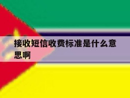 接收短信收费标准是什么意思啊