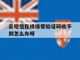 云短信在线接受验证码收不到怎么办呀