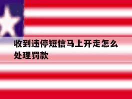 收到违停短信马上开走怎么处理罚款