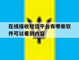 在线接收短信平台有哪些软件可以看到内容