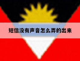 短信没有声音怎么弄的出来