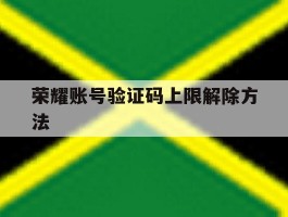 荣耀账号验证码上限解除方法