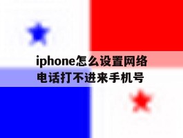 iphone怎么设置网络电话打不进来手机号