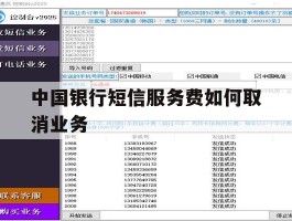 关于中国银行短信服务费如何取消业务的信息