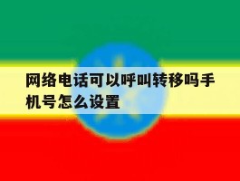 网络电话可以呼叫转移吗手机号怎么设置