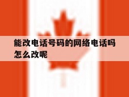 能改电话号码的网络电话吗怎么改呢