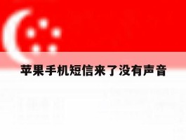 苹果手机短信来了没有声音