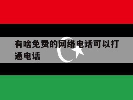 有啥免费的网络电话可以打通电话