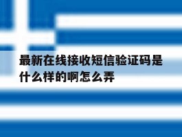 最新在线接收短信验证码是什么样的啊怎么弄