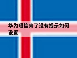 华为短信来了没有提示如何设置