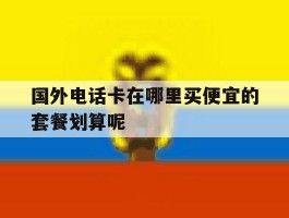 国外电话卡在哪里买便宜的套餐划算呢