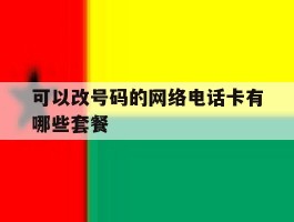可以改号码的网络电话卡有哪些套餐