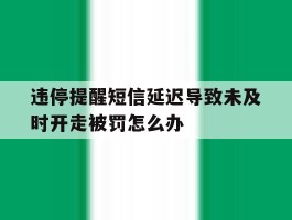 关于违停提醒短信延迟导致未及时开走被罚怎么办的信息