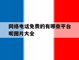 网络电话免费的有哪些平台呢图片大全