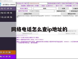 网络电话怎么查ip地址的