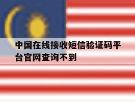 中国在线接收短信验证码平台官网查询不到