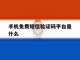 手机免费短信验证码平台是什么