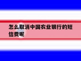怎么取消中国农业银行的短信费呢
