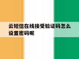 云短信在线接受验证码怎么设置密码呢